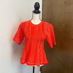 Proenza Schouler Bright Red Short Sleeve Top